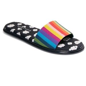 Alice + Olivia Multicolor Stripe Slides